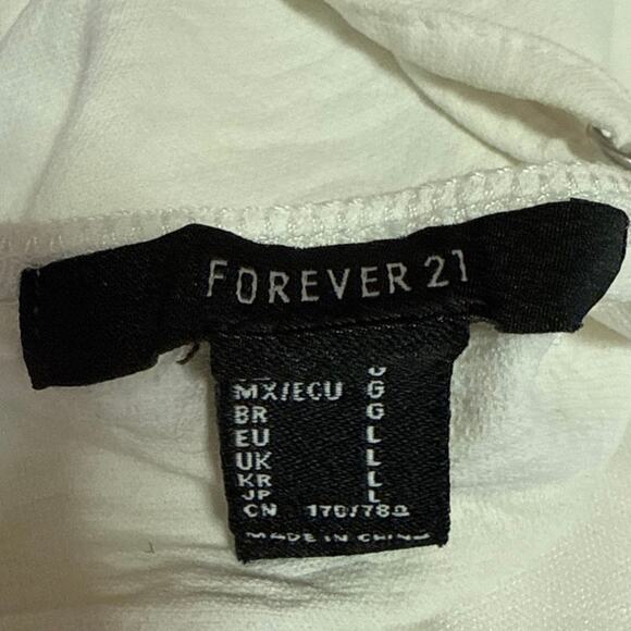 Forever 21 White Floral Embroidered Lace Sleeveless Boho Romper Shorts Size L - Picture 4 of 4